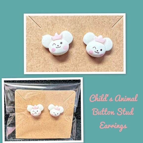 Animal Stud Stud Earrings, Slime Charm Stud Earrings, Child Earrings - Picture 1 of 1